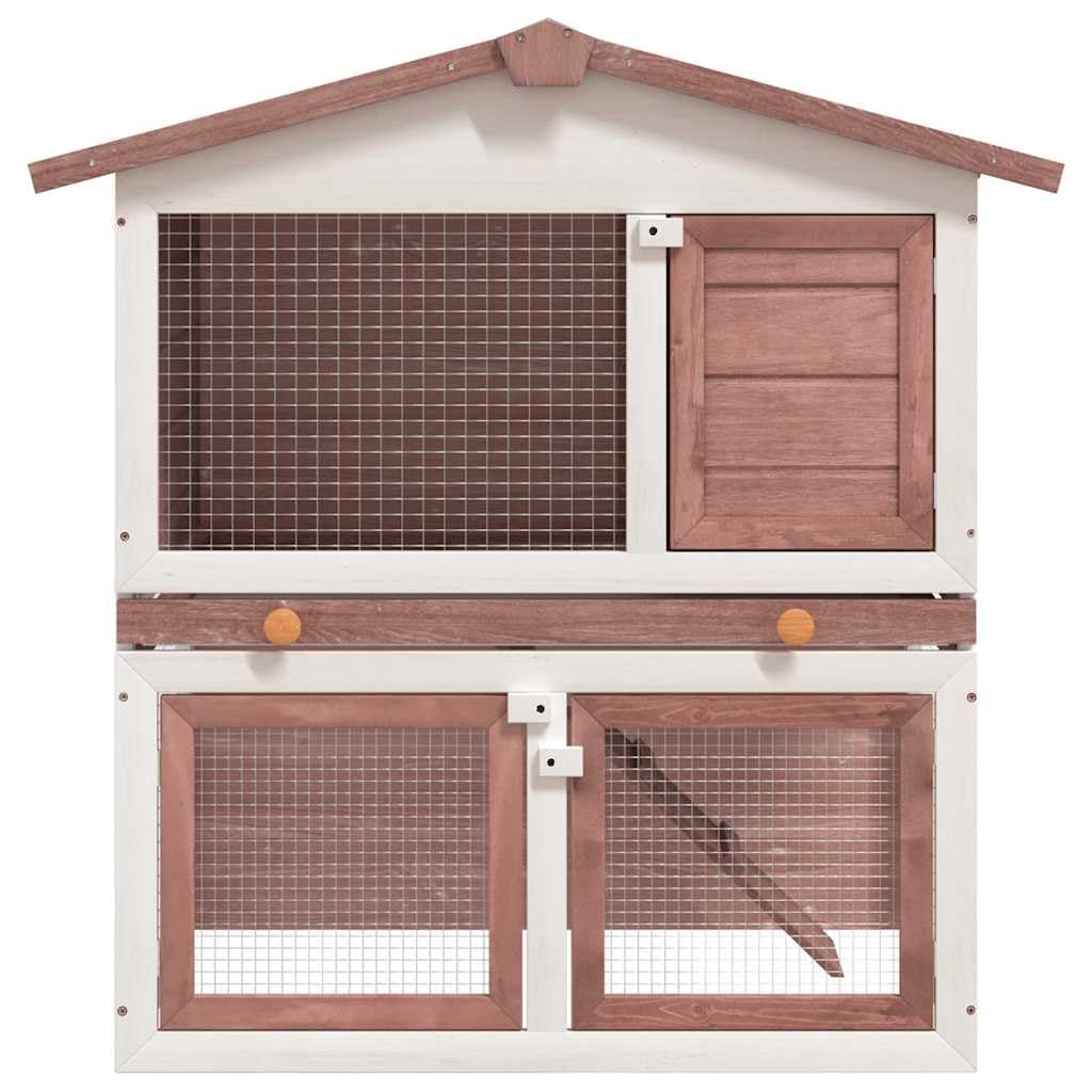 vidaXL Red,White,Wood / 80.3"L x 17.7"W x 33.5"H / Durable Outdoor Pens & Hutches