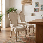 Beige Dining Arm Chair Set of by Starlight Canyon Home – 24.25 x 28 x 49 inches, Wood, Beige, Pack of 2
