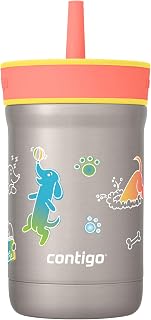 Contigo Leighton Straw Tumbler, 12 oz, Pineapple (Dogs)