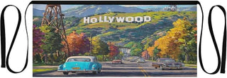 Kitchen Apron Hollywood Sign | Unisex Server Apron with 3 Pockets, Adjustable for Waiters, Gardeners, Kitchen, BBQ, Painting and Restaurant Work