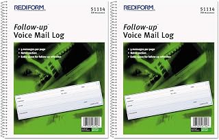 Rediform Voice Mail Wirebound Log Book, 500 Sets/Book [Set of 2]