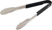 Winco 12" Black Prime Stainless Steel Utility Tong, Handle | NSF certified, Restaurant service, Great for Salads and Buffets