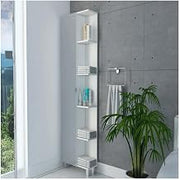 Mirror Linen Cabinet Reno, Four Interior Shelves - White