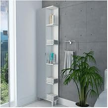 Mirror Linen Cabinet Reno, Four Interior Shelves - White