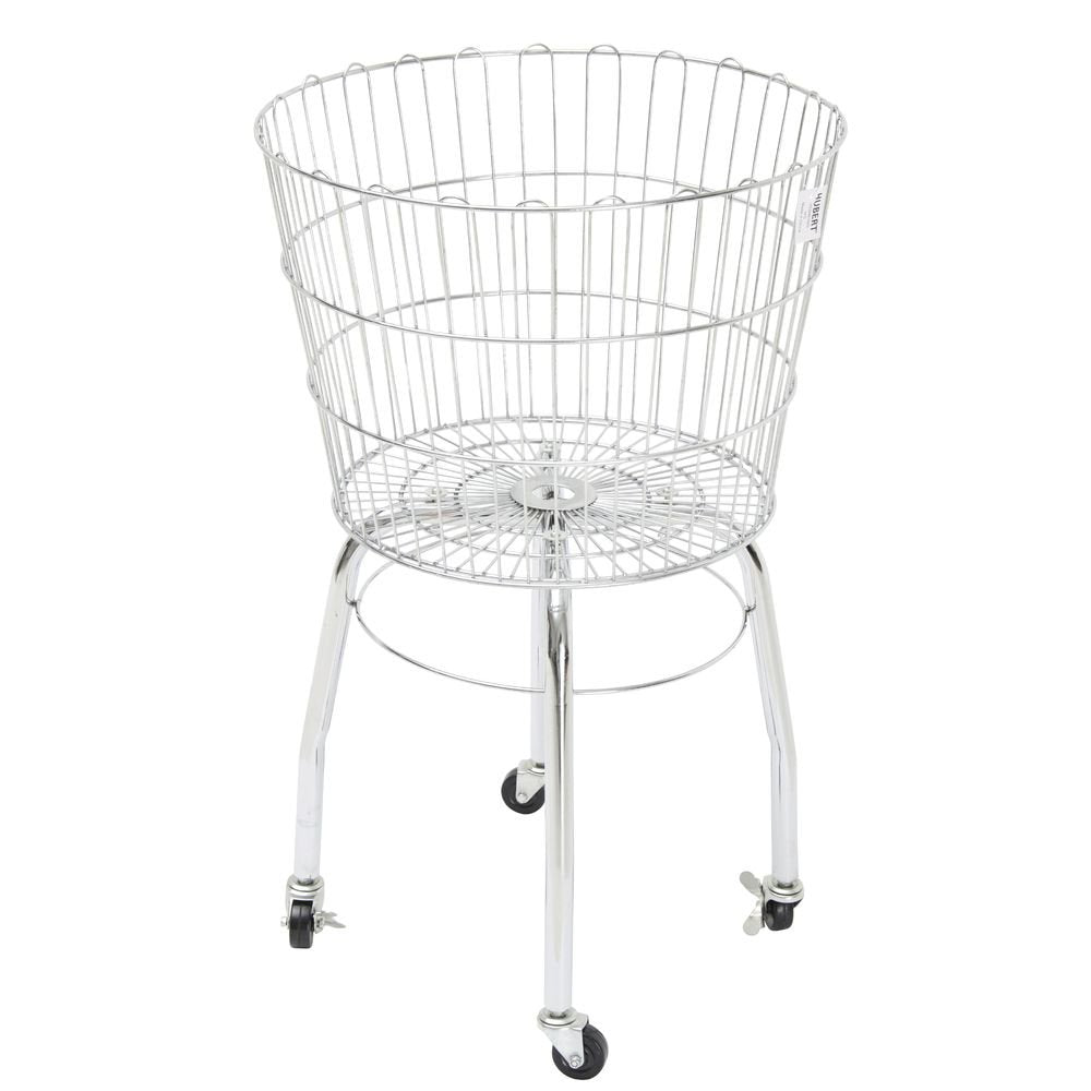 Dump Bin Round Chrome Wire - 20"Dia x 32 1/2"H by HUBERT – 20"Dia x 32 1/2"H, Metal, Silver