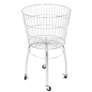 Dump Bin Round Chrome Wire - 20"Dia x 32 1/2"H by HUBERT – 20"Dia x 32 1/2"H, Metal, Silver