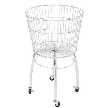 Dump Bin Round Chrome Wire - 20"Dia x 32 1/2"H by HUBERT – 20"Dia x 32 1/2"H, Metal, Silver