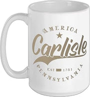 Carlisle PA | pennsylvania Ceramic Mug, White, 15oz