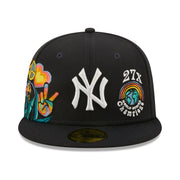 59Fifty Fitted Cap - Groovy New York Yankees - 6 7/ by New Era – 6 7/8, Plastic, Navy, Model NE60288056.00001