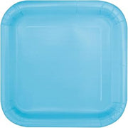 Unique Party Powder Blue Square Dessert Plates - 7" (Pack of 16) - Elegant Design - Perfect for Any Occasion