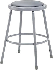 National Public Seating 6424-CN Steel Stool with 24" Vinyl Upholstered Seat, Grey (Pack of 4)