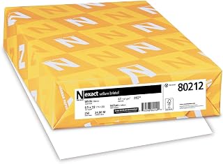 Neenah Wausau Exact Vellum Bristol Cardstock, 250 Sheets, White, 94 Brightness, 67 lb, 8.5 x 14 Inches