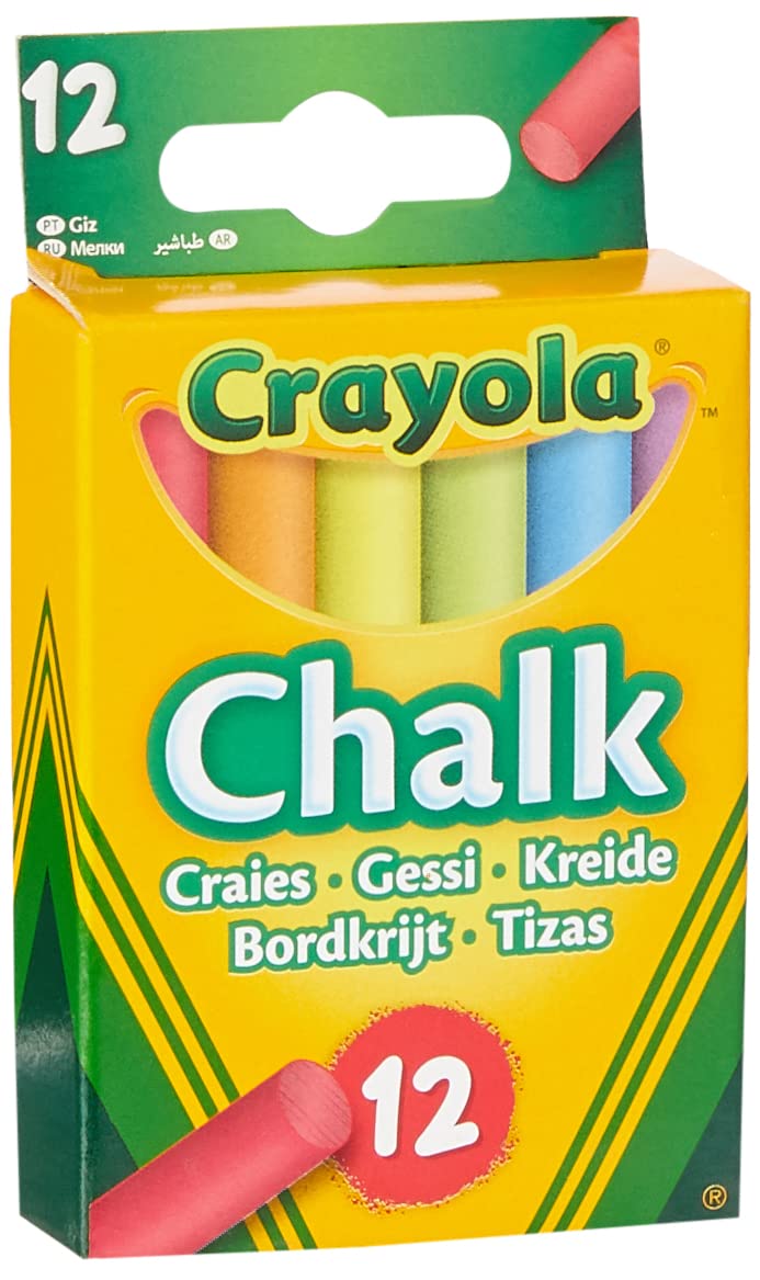 Anti Dust Assorted Chalk by Crayola – 12 Count (Pack of 1), Chalk, Purple