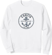 Curtis Michigan Vintage Nautical Anchor Design Sweatshirt