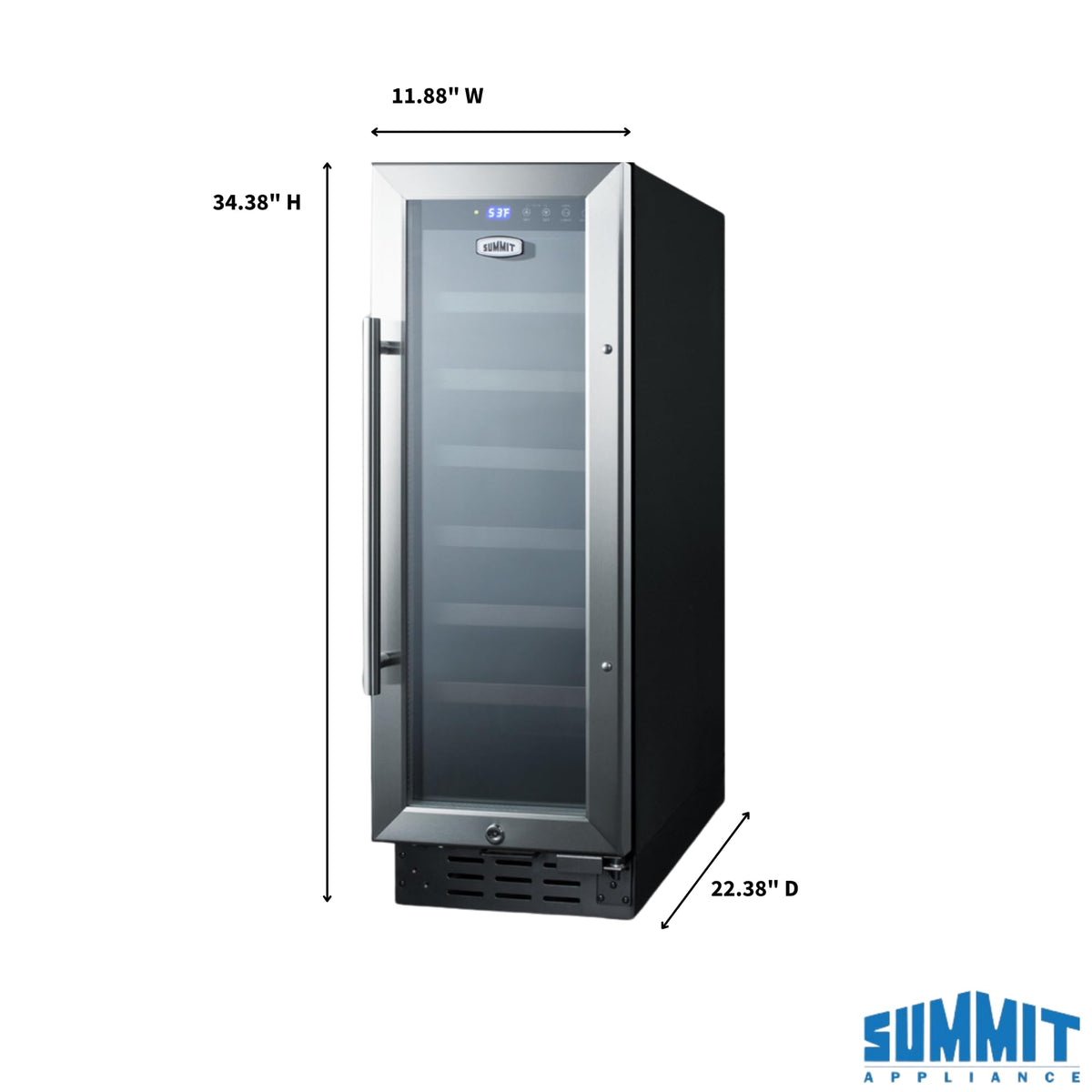 Summit Appliance Stainless Steel / 12" / 2.2 cubic_feet Freestanding Wine Cellars