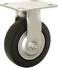 Global Industrial 5" Mold-on Rubber Wheel, Heavy Duty Rigid Plate Caster, 350 lb. Capacity
