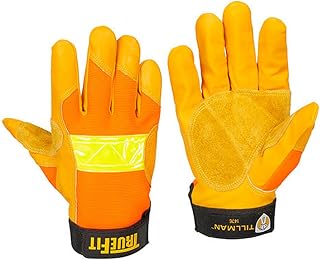 Tillman X-Large Gold And Hi-Viz Orange TrueFit Full Finger Unlined Top Grain Cowhide Anti-Vibration Drivers Gloves