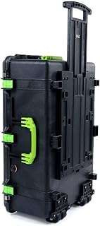 Black & Lime Green Pelican 1650 case with Grey CVPKG dividers & mesh lid Organizer.