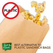 Paper Sandwich Bags Kraft Brown (200 Pack) by Stock Your Home – 200 Count, Paper, Brown, Pack of 200