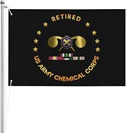 Double-Sided 3ply 2x3FT US Chemical Corps Operations Desert Storm Combat Retired Flag Heavy-Duty Polyester Indoor Outdoor Use47