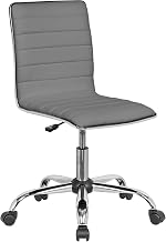 Interion Antimicrobial Armless Synthetic Leather Chair, Gray