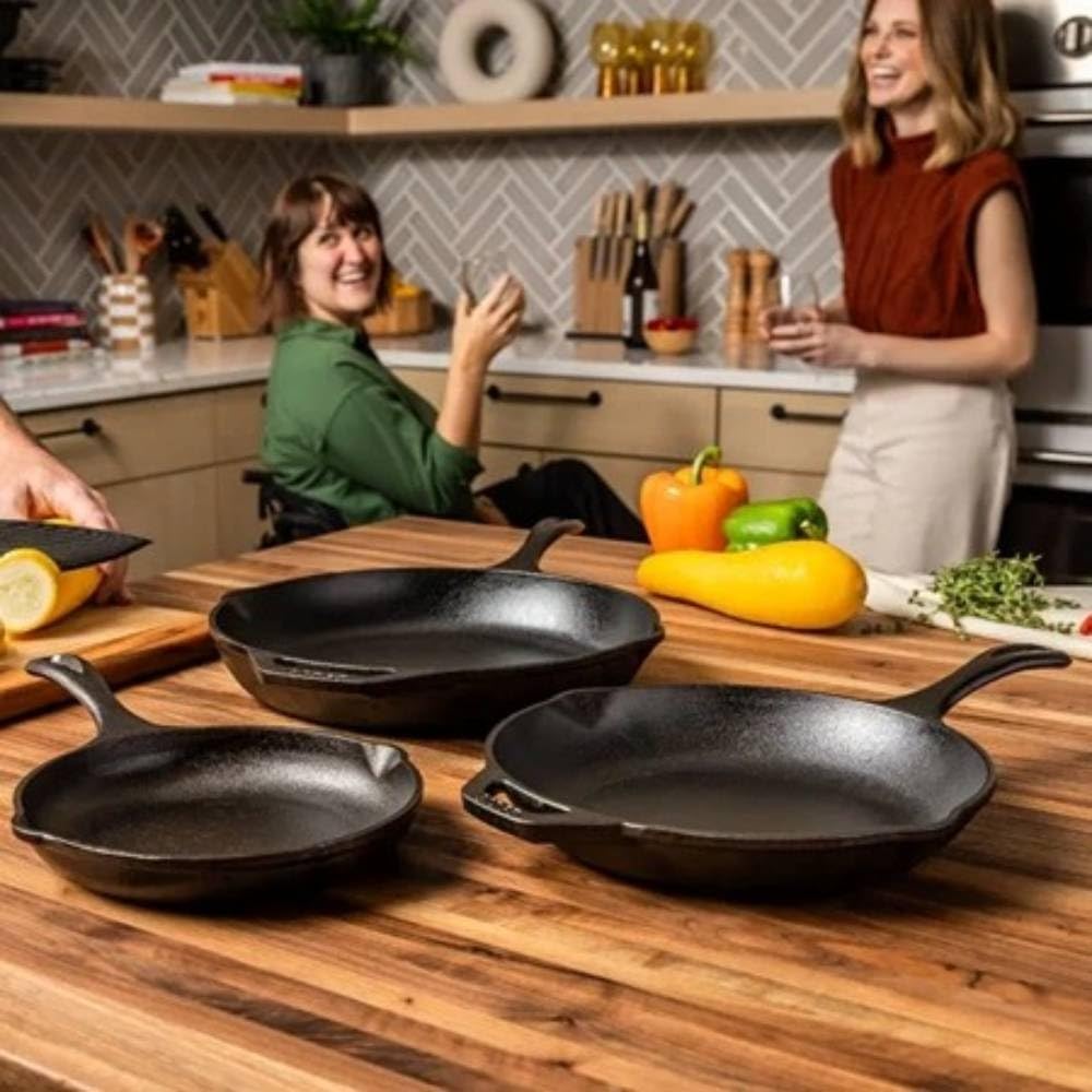 Lodge 8”, 10", & 12" (Pack of 3) / Black / 5.0 quarts Skillets