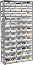 Global Industrial 13 Shelf Steel Shelving with (96) 4" H Plastic Shelf Bins, Beige, 36x12x72