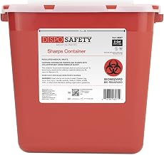 Dynarex Dispo Safety Sharps Container - 2 gal. - Puncture-Resistant Biohazard Container for Safe Hazardous Waste Disposal - 6.9" × 10.8" × 9.98" - 1 Count