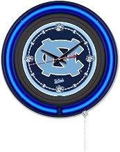 Holland Bar Stool Clk15BKNorCar NCAA 15 in. Dia. University of North Carolina Double Neon Wall Clock Black