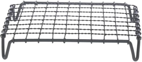 HUBERT Display Riser with Grates Rectangular Black Powder Coated Iron- 12"L x 10"W x 2"H