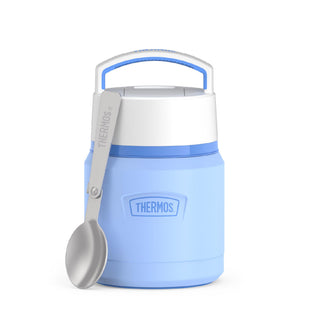 ICON Stainless Steel Food Jar with Spoon by THERMOS – 12 Ounce, 12.0 fluid_ounces, Stainless Steel, Light Blue, Model IS3116LB4