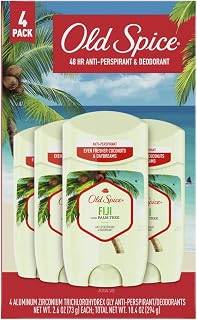 Old Spice Antiperspirant & Deodorant for Men, Fiji With Palm Tree Scent Inspired By Nature 2.6 Oz (Pack Of 4)