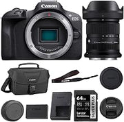 Canon EOS R100 Mirrorless Camera | with Sigma 18-50mm f/2.8 DC DN Contemporary Lens + 64GB Memory Card + Shoulder Bag (4 Items)