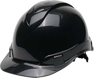 Pyramex Ridgeline Cap Style Hard Hat 4 Point Ratchet Black