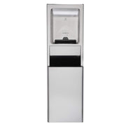 Recessed Trash Receptacle for 16" Cavities by GP PRO (Georgia-Pacific) – 17.2" L x 7.75" W x 56" H, 12.0 gallons, Stainless Steel, Model 59491