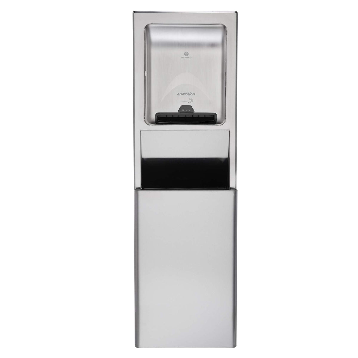Recessed Trash Receptacle for 16" Cavities by GP PRO (Georgia-Pacific) – 17.2" L x 7.75" W x 56" H, 12.0 gallons, Stainless Steel, Model 59491