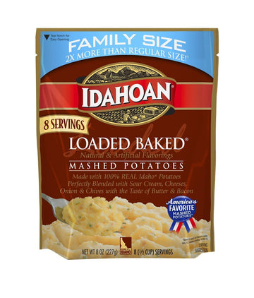 Loaded Baked Mashed Potatoes 8 oz. (Pack of 6) by Idahoan – 8 Ounce (Pack of 6), Yellow, Pack of 6
