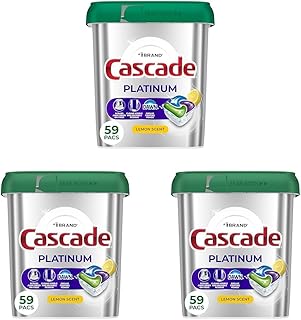 Cascade Platinum Dishwasher Pods, Dishwasher Detergent, Dish Detergent Soap, Lemon, 59 Count (Pack of 3)