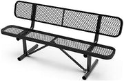 Flash Furniture SLF-AG4HUT2-BK-GG 6' Black Metal Mesh Bench