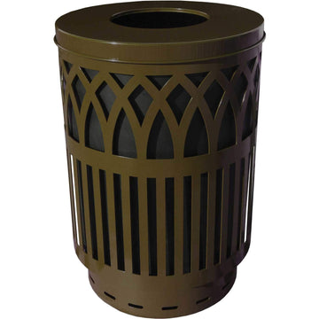 Covington 40-Gal Steel Can Color: Brown by Witt – Round, 40.0 gallons, Steel, Green, Model COV40P-FT-BN
