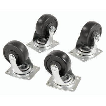 (4) Swivel 4" Replacement Casters for Hardwood Dolly by Global Industrial – 8"L x 6"W x 5"H, Metal, Silver or Gray, Model 251445