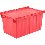Plastic Attached Lid Shipping & Storage Container by Global Industrial – 25-1/4x16-1/4x13-3/4, 25.25 liters, Plastic, Red, Model 257812RD