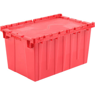 Plastic Attached Lid Shipping & Storage Container by Global Industrial – 25-1/4x16-1/4x13-3/4, 25.25 liters, Plastic, Red, Model 257812RD
