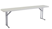 (2 Pack) 18" x 96" Heavy Duty Seminar Folding Table by National Public Seating – 8 Foot (2 Pack), Plastic, Speckled Grey, Pack of 2, Model BT1896/2