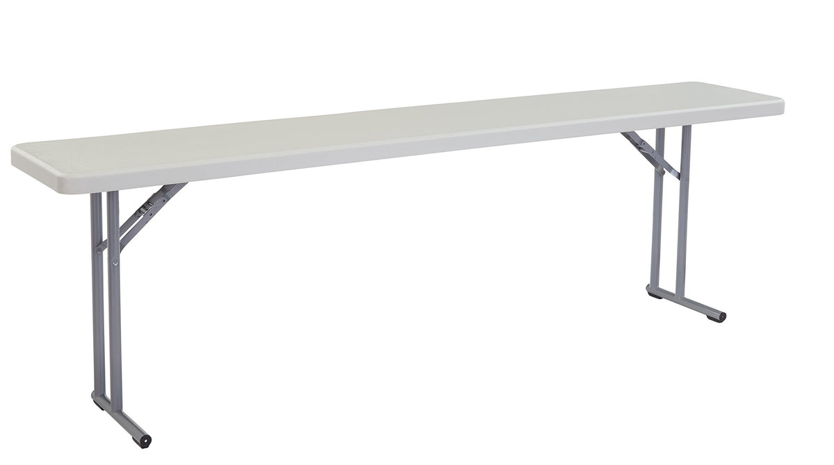 (2 Pack) 18" x 96" Heavy Duty Seminar Folding Table by National Public Seating – 8 Foot (2 Pack), Plastic, Speckled Grey, Pack of 2, Model BT1896/2