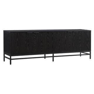 70" TV Stand for TVs up to 78" by Henn&Hart – 70" Wide, Engineered Wood, Natural Black, Model 142108X
