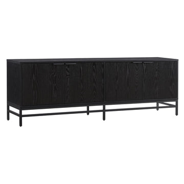 70" TV Stand for TVs up to 78" by Henn&Hart – 70" Wide, Engineered Wood, Natural Black, Model 142108X