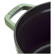 Cast Iron Round Cocotte 28 cm Sage by STAUB – 28 centimeters, 6.7 liters, Cast Iron, Sage, Model 405087070