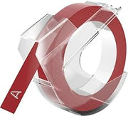DYMO 3D Ribbon Cassette Tape Colour: Red Font Colour: White 9 mm 3 m