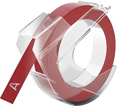 DYMO 3D Ribbon Cassette Tape Colour: Red Font Colour: White 9 mm 3 m